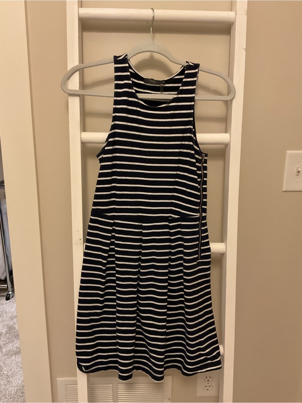 THML Navy and White Striped Sleeveless Dress